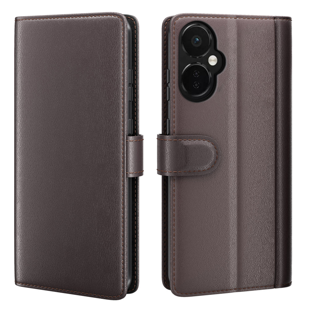 For OnePlus Nord CE 3 Lite 5G Mobile Phone Case Genuine Split Leather Stand Wallet Phone Cover