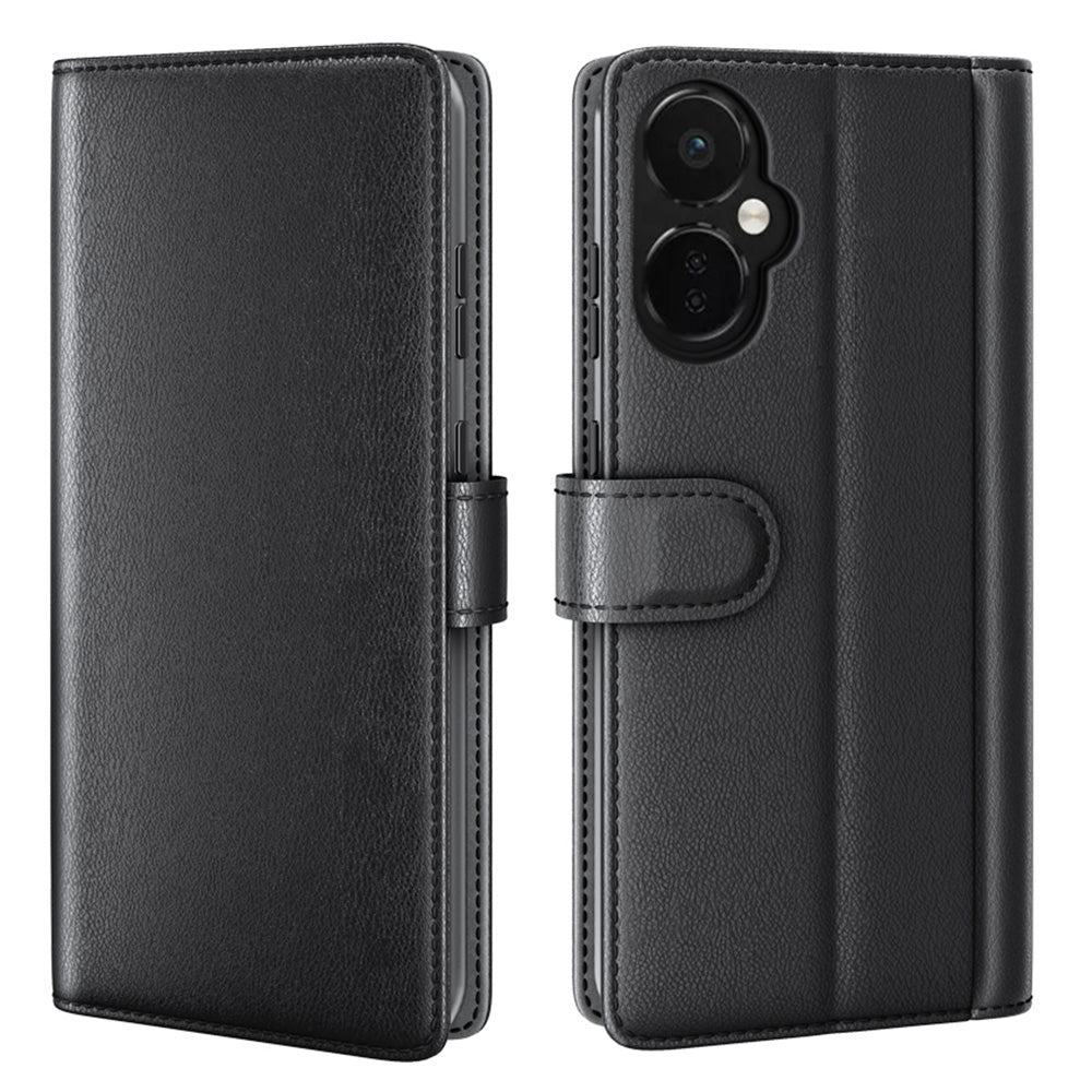 For OnePlus Nord CE 3 Lite 5G Mobile Phone Case Genuine Split Leather Stand Wallet Phone Cover