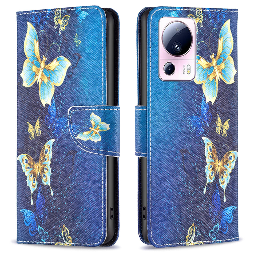 For Xiaomi 13 Lite / Civi 2 5G Wallet Phone Case Pattern Printing PU Leather Flip Stand Cover