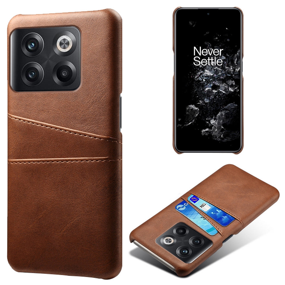 For OnePlus 10T 5G / Ace Pro 5G Phone Back Cover Dual Card Slots PC+PU Leather Phone Case