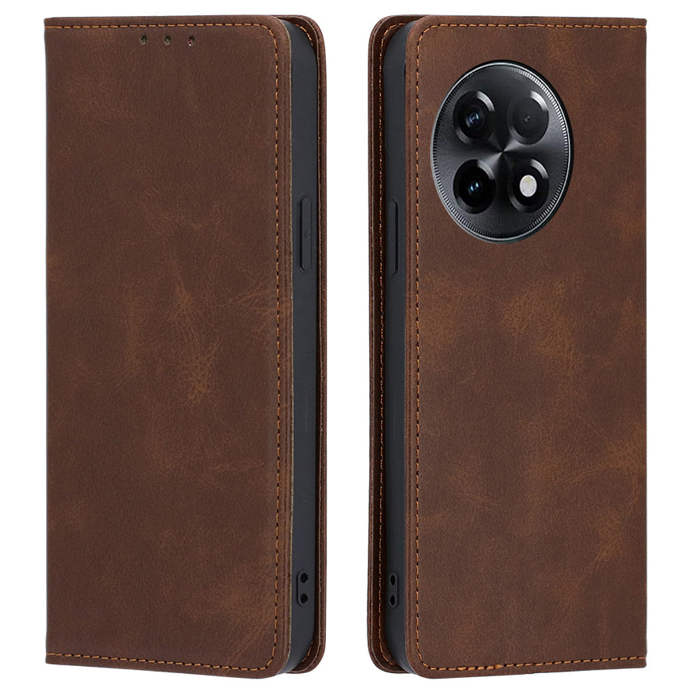 For OnePlus Ace 2 5G / 11R 5G Magnetic Auto-absorbed Leather Wallet Stand Phone Case Calf Texture Anti-drop Cover