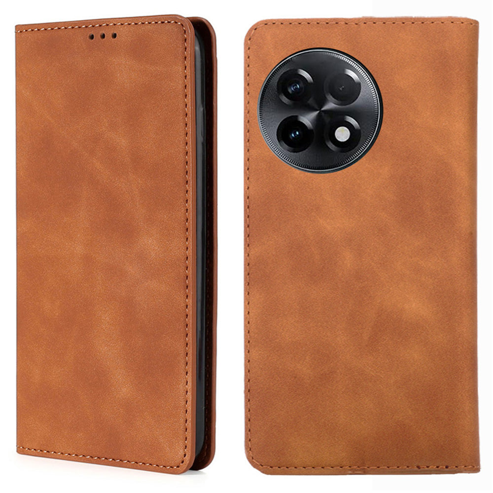 For OnePlus 11R 5G / Ace 2 5G Flip Case Card Holder PU Leather Skin-touch Phone Stand Cover