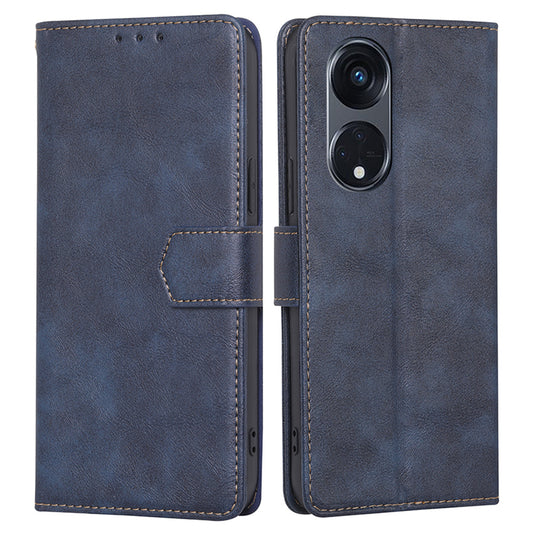 For Oppo Reno8 T 5G / A1 Pro 5G RFID Blocking Leather Wallet Phone Case Cowhide Texture Stand Cover