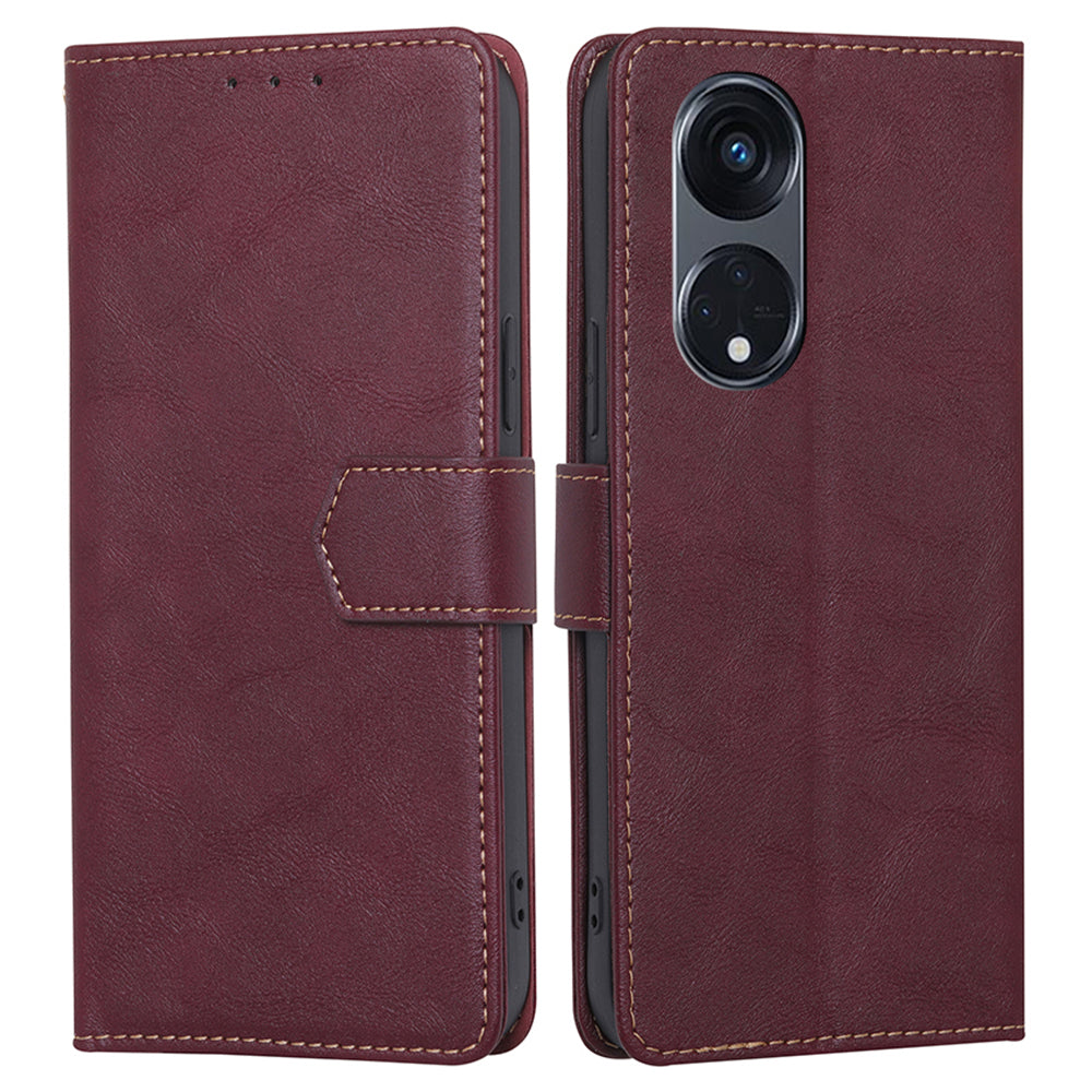 For Oppo Reno8 T 5G / A1 Pro 5G RFID Blocking Leather Wallet Phone Case Cowhide Texture Stand Cover