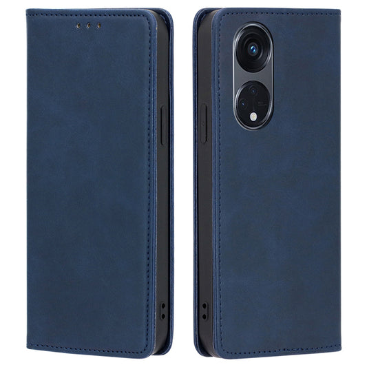 For Oppo Reno8 T 5G / A1 Pro 5G Calf Texture Phone Case Magnetic Auto-absorbed Wallet Leather Stand Cover