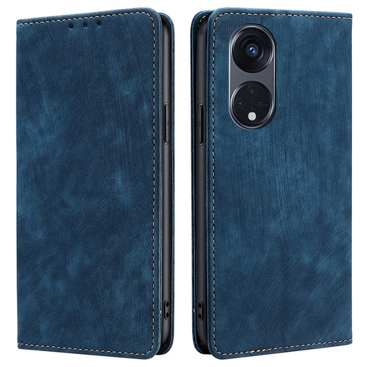 For Oppo Reno8 T 5G / A1 Pro 5G Protective Stand Cover Magnetic RFID Blocking Leather Phone Case with Wallet
