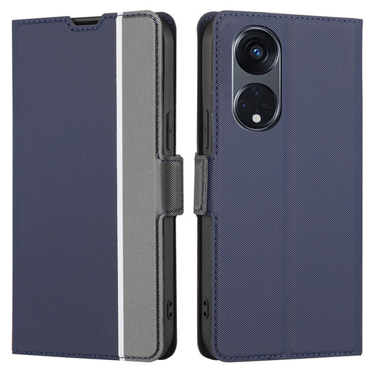 For Oppo Reno8 T 5G / A1 Pro 5G Phone Leather Case Card Holder Stand Twill Texture Phone Cover