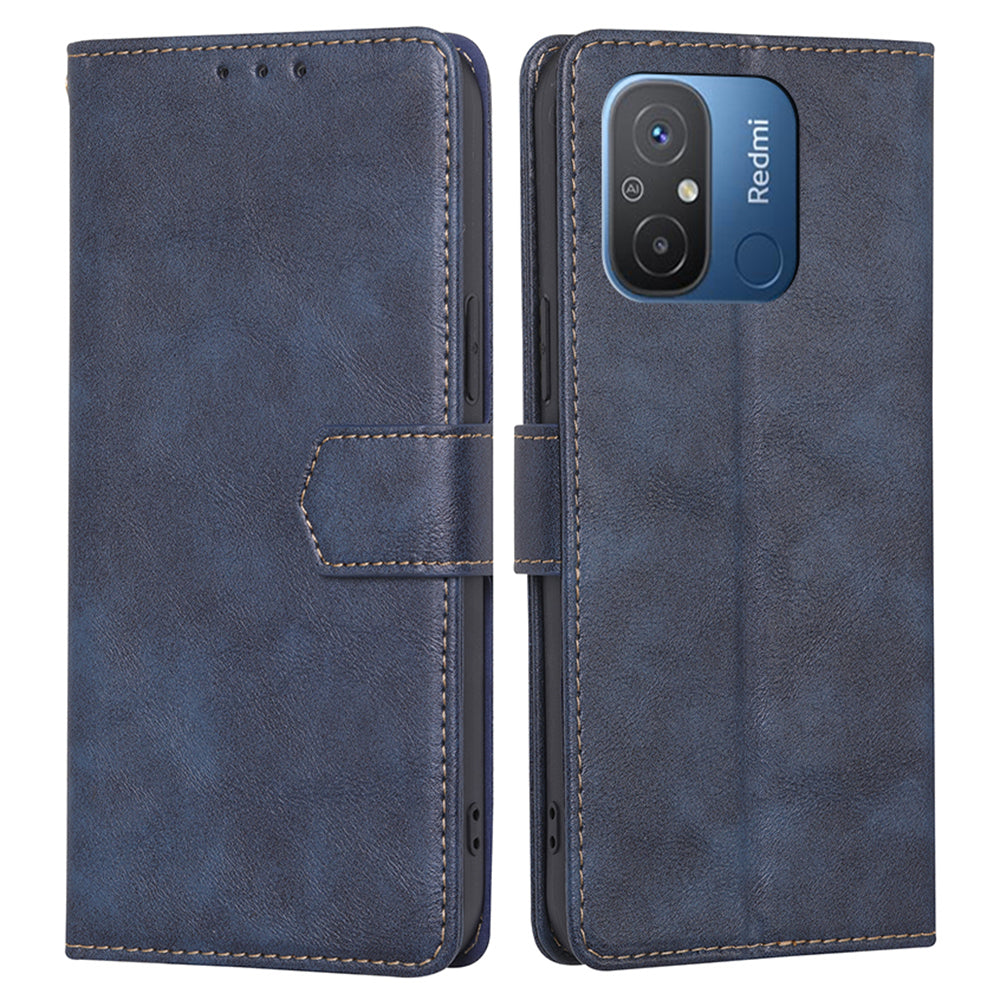 For Xiaomi Redmi 12C 4G PU Leather Phone Stand Case RFID Blocking Drop-proof Wallet Cover