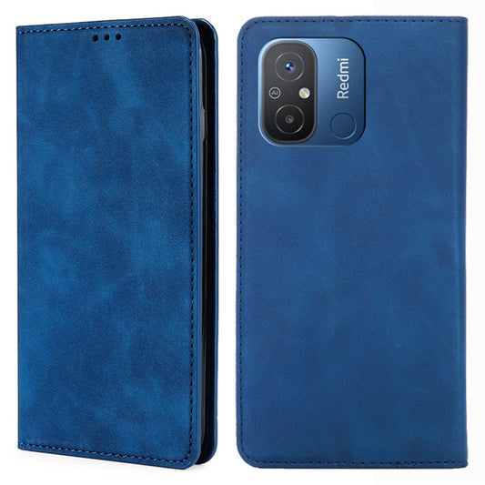 For Xiaomi Redmi 12C 4G Card Holder PU Leather Flip Case Skin-touch Phone Stand Cover