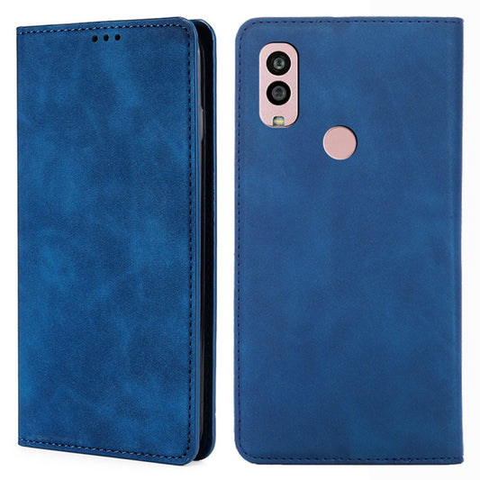For Kyocera Android One S10 Card Holder Flip Case PU Leather Skin-touch Phone Stand Cover