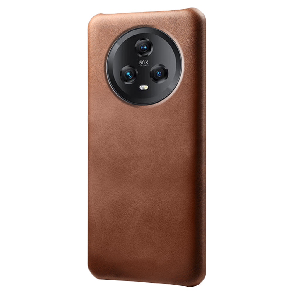 Cell Phone Case for Honor Magic5 , Calf Texture Anti-drop Leather Coated PC Phone Cover