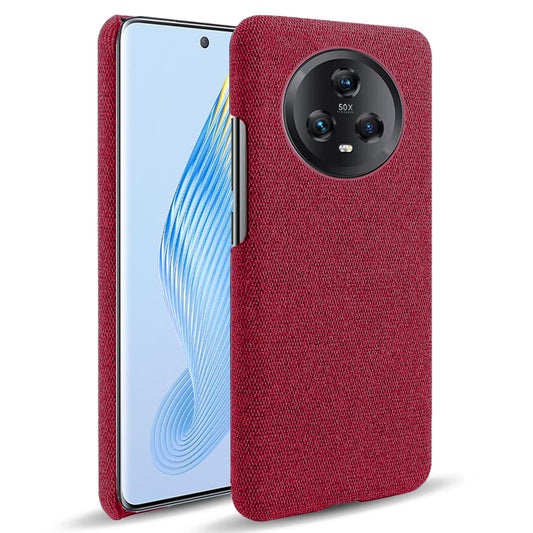 For Honor Magic5 Cellphone Case Solid Color Anti-scratch Hard PC+Cloth Phone Back Cover