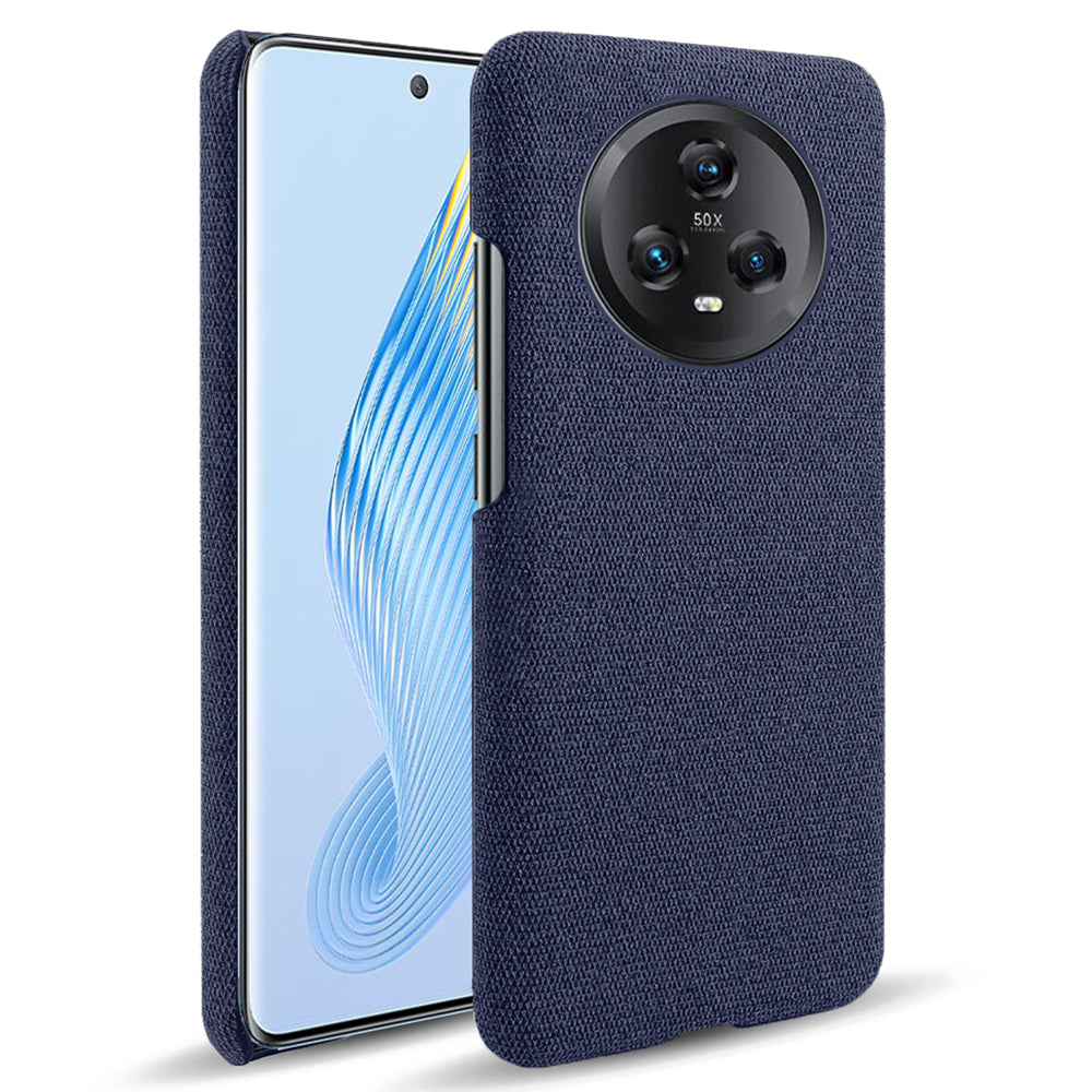 For Honor Magic5 Cellphone Case Solid Color Anti-scratch Hard PC+Cloth Phone Back Cover