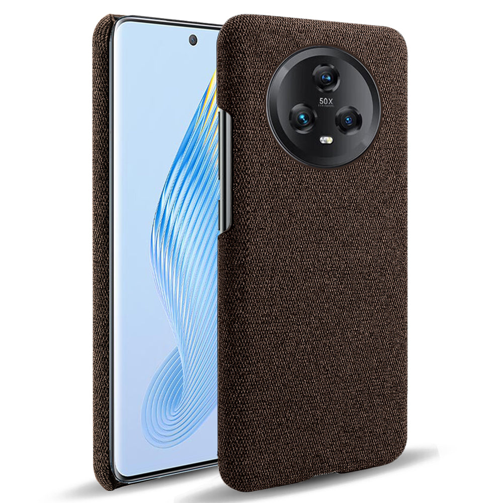 For Honor Magic5 Cellphone Case Solid Color Anti-scratch Hard PC+Cloth Phone Back Cover