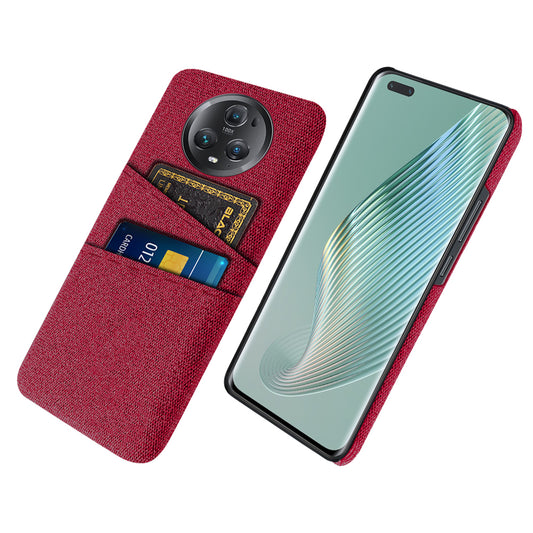 For Honor Magic5 Pro Phone Case Dual Card Slots Cloth Texture PC Phone Cover