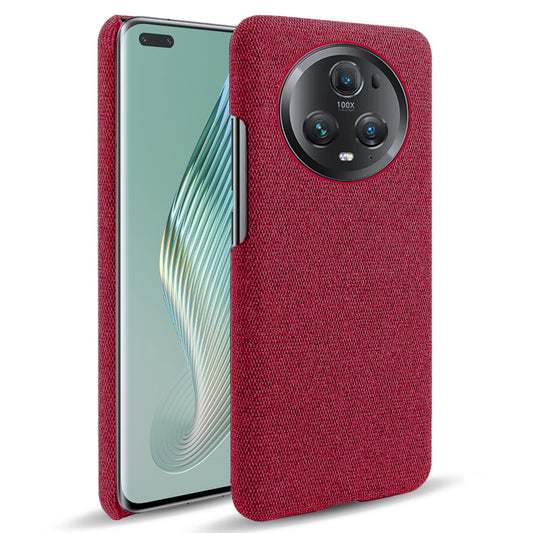 For Honor Magic5 Pro Cellphone Case Solid Color Shockproof Hard PC+Cloth Phone Back Cover