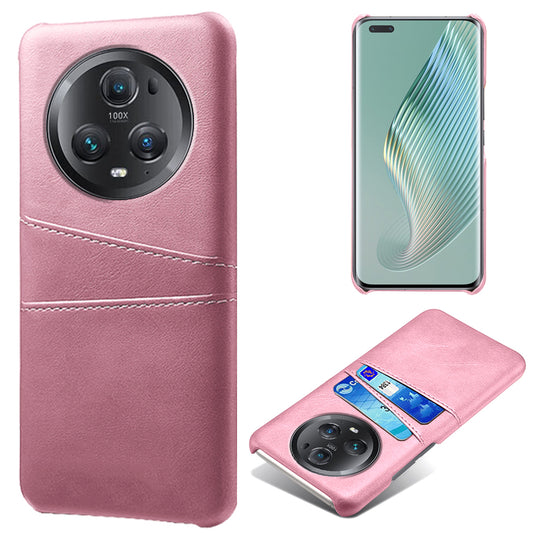 For Honor Magic5 Pro 5G Anti-scratch Phone Case Double Card Slots Leather Coated PC Cover