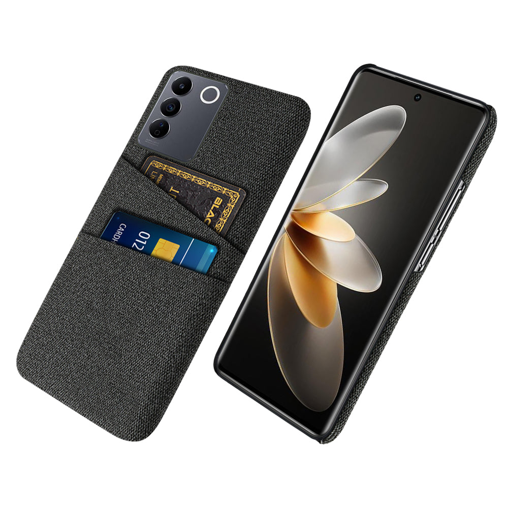 For vivo S16e 5G Dual Card Slots Phone Cover Cloth Texture Hard PC Phone Case