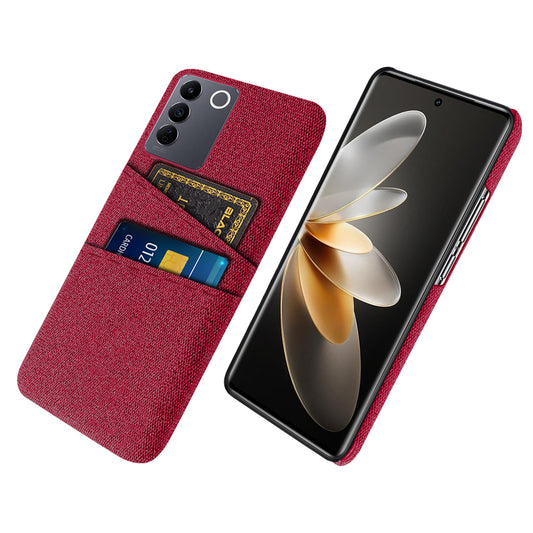 For vivo S16e 5G Dual Card Slots Phone Cover Cloth Texture Hard PC Phone Case