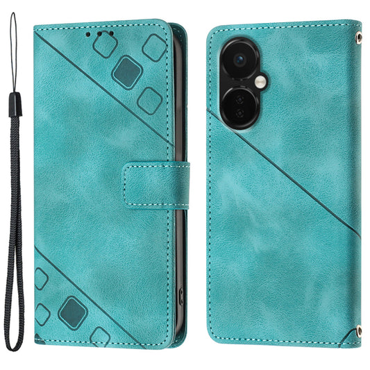 PT005 YB Imprinting Series-6 Phone Case for OnePlus Nord CE 3 Lite 5G PU Leather Wallet Stand Phone Cover