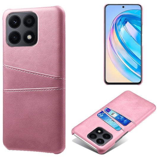 For Honor X8a 4G Dual Card Slots Phone Case Anti-scratch Leather+PC Phone Cover