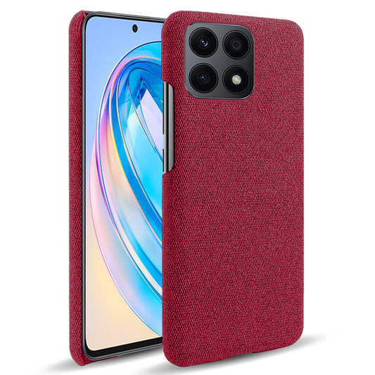 For Honor X8a 4G Solid Color Cellphone Case Anti-scratch Hard PC+Cloth Phone Back Cover