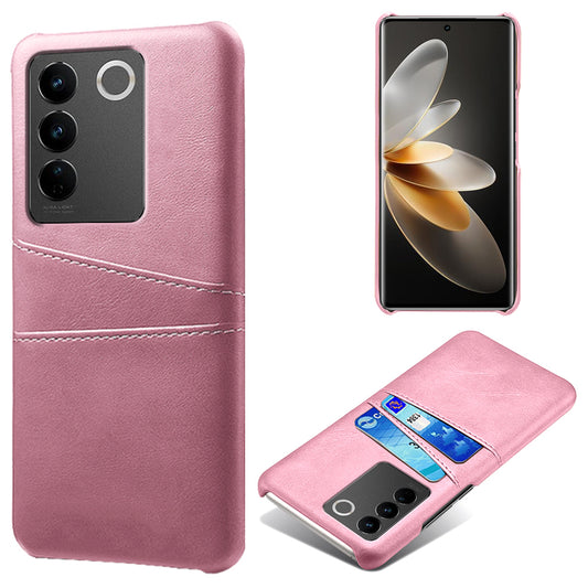For vivo S16 / S16 Pro Anti-drop Phone Case Double Card Slots Leather Coated PC Cover