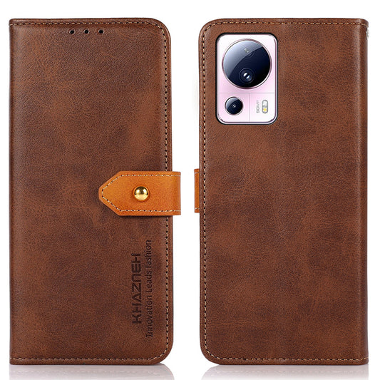 KHAZNEH For Xiaomi 13 Lite / Civi 2 5G Cell Phone Case Cowhide Texture Leather Wallet Stand Phone Cover