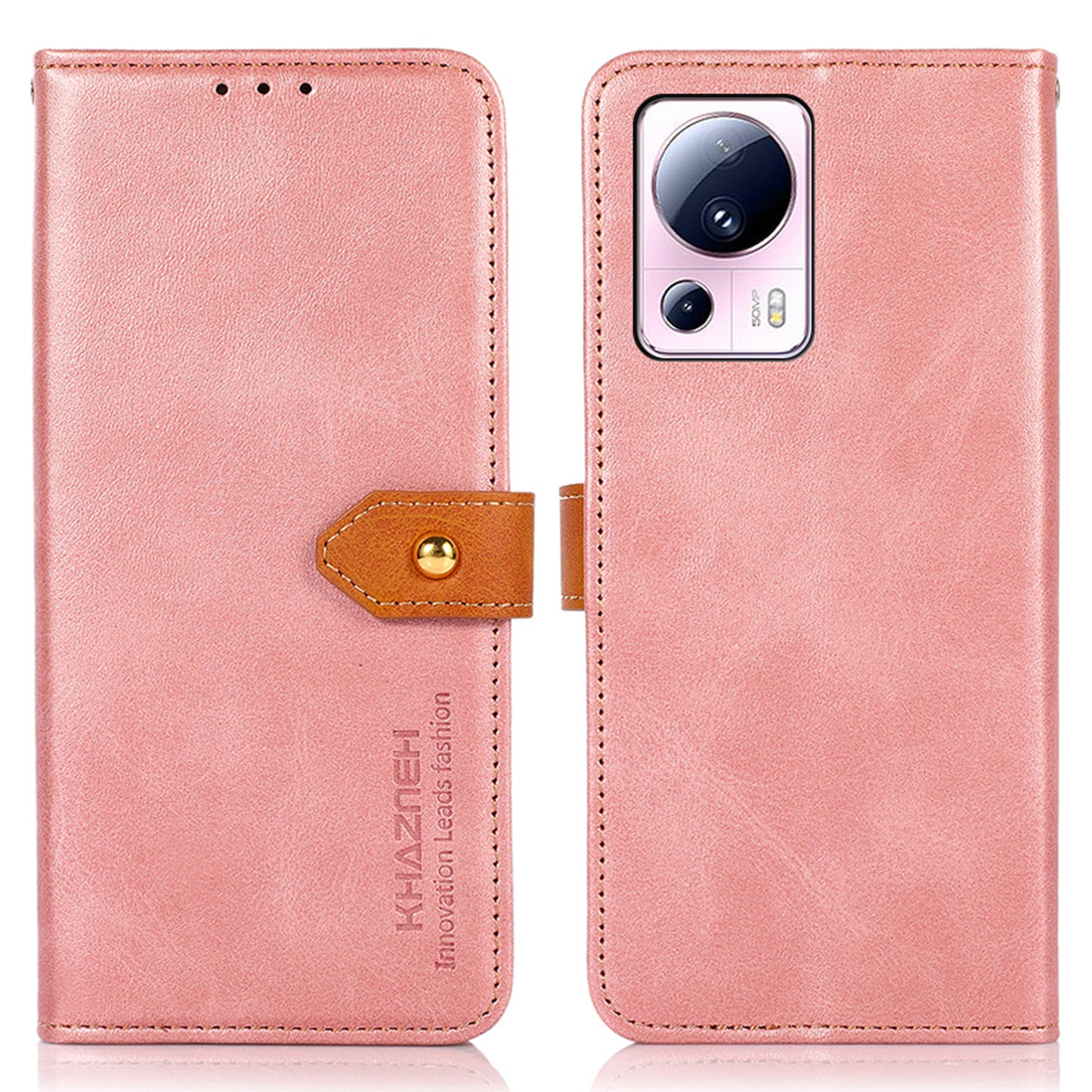 KHAZNEH For Xiaomi 13 Lite / Civi 2 5G Cell Phone Case Cowhide Texture Leather Wallet Stand Phone Cover