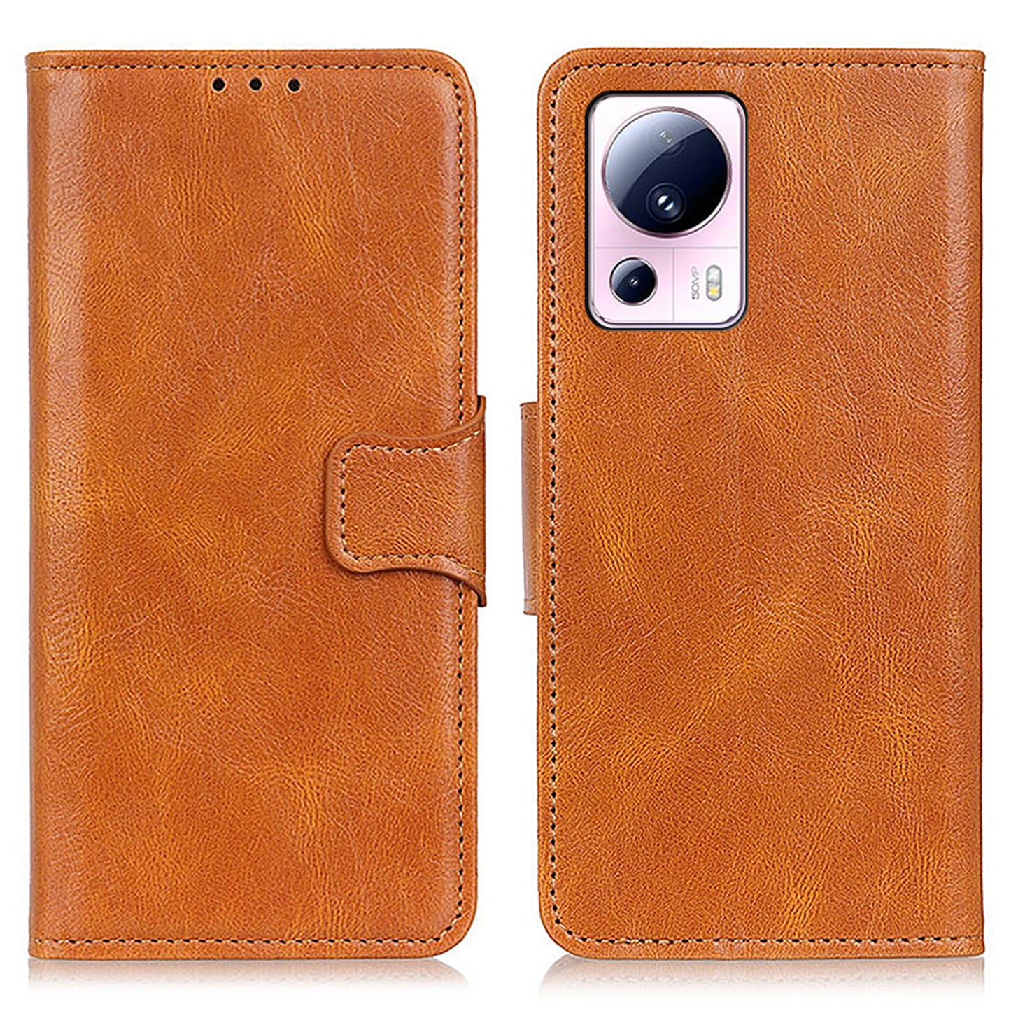 Flip Phone Wallet Case For Xiaomi 13 Lite / Civi 2 5G , Crazy Horse Texture PU Leather Stand Phone Cover