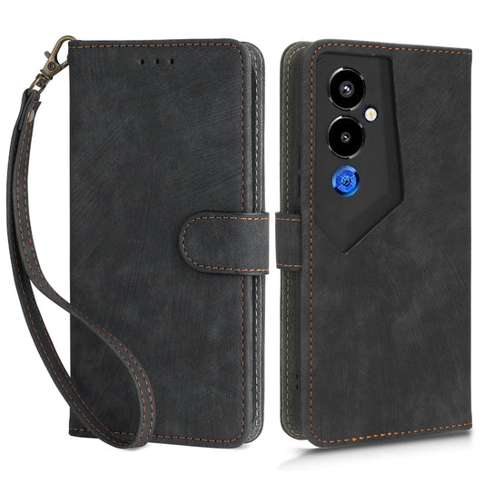 For Tecno Pova 4 Pro 4G LG8n Wallet Phone Case RFID Blocking Leather Stand Phone Cover with Strap