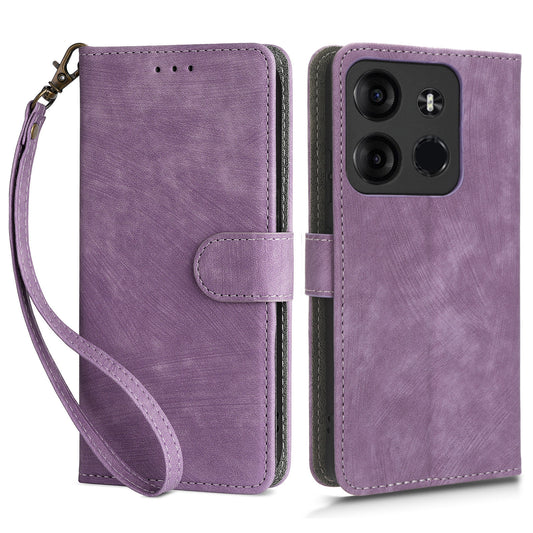 For Tecno Spark Go 2023 4G / Tecno Pop 7 / Tecno Pop 7 Pro / BF7 / Infinix Smart 7 / X6515 RFID Blocking Leather Case Wallet Stand Cell Phone Cover with Strap