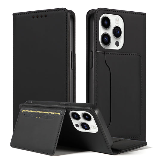 For iPhone 14 Pro Business Style Anti-drop Phone Case Stand Skin Touch Flip Leather Wallet Cover