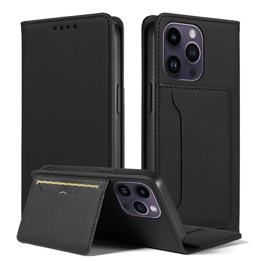 Magnetic Phone Case For iPhone 14 Pro Max , Stand Wallet Skin-friendly Anti-fall PU Leather Cell Phone Cover