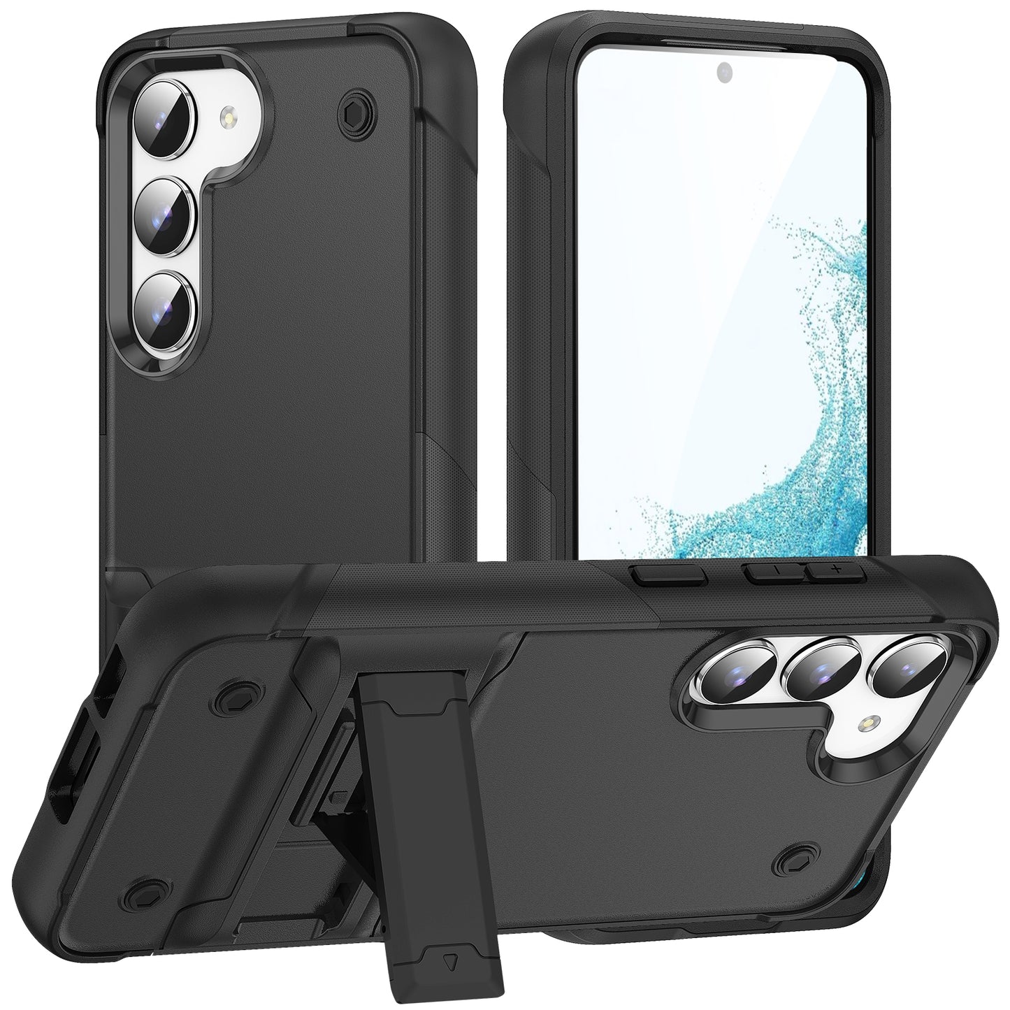 Smartphone Case For Samsung Galaxy S23+ , PC+TPU Shockproof Phone Cover Kickstand