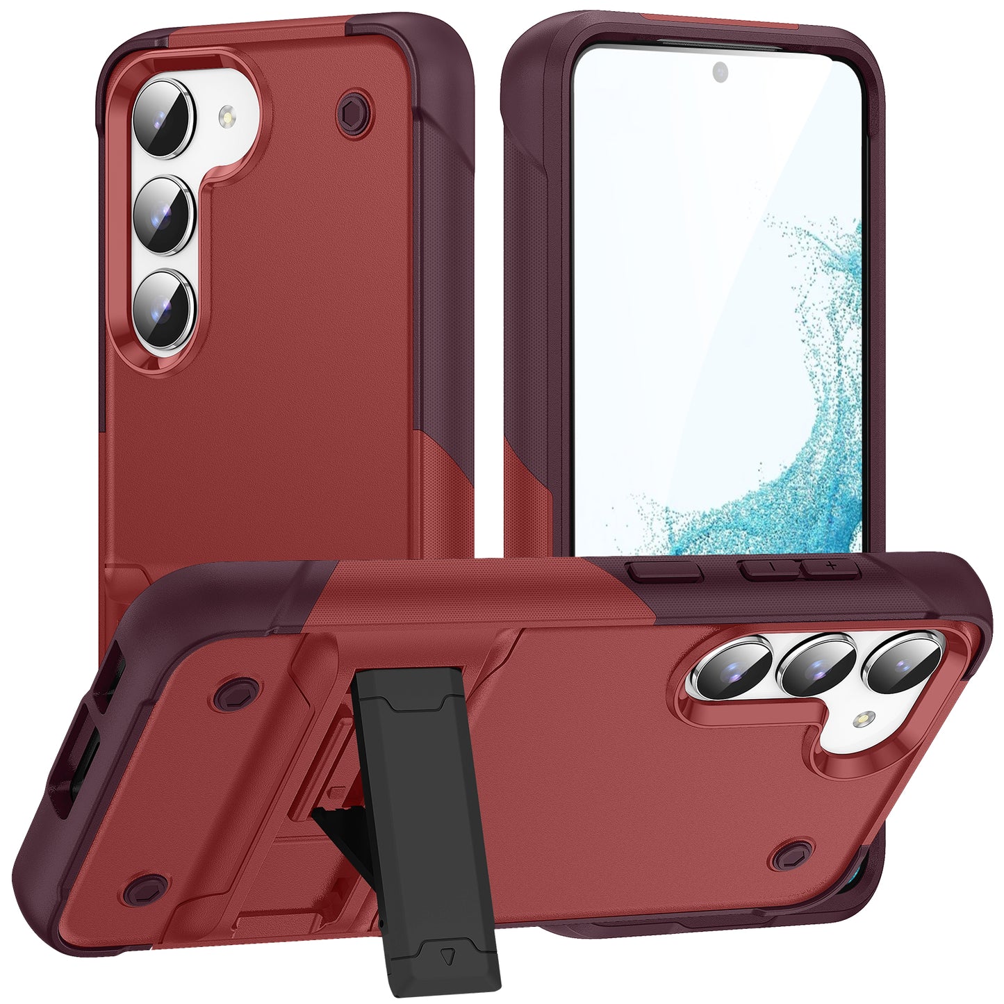 Smartphone Case For Samsung Galaxy S23+ , PC+TPU Shockproof Phone Cover Kickstand