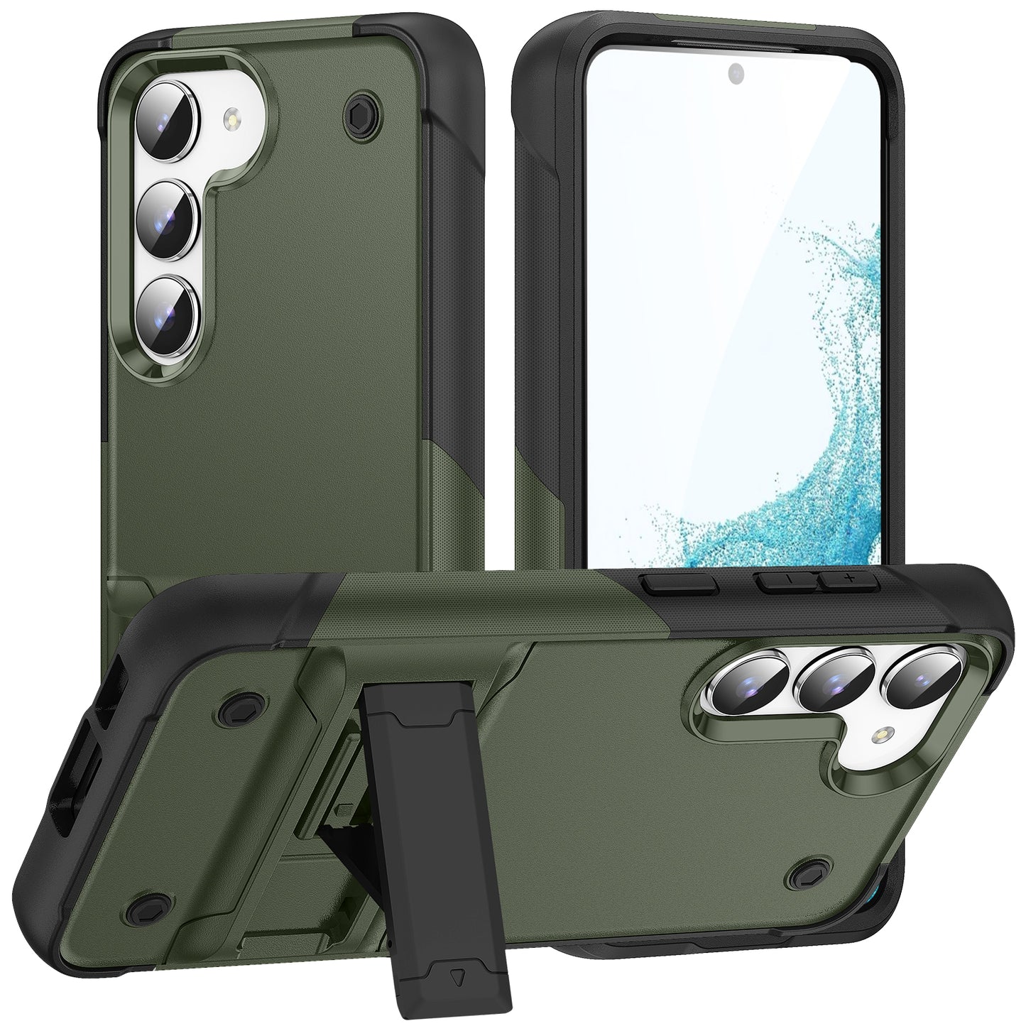 Smartphone Case For Samsung Galaxy S23+ , PC+TPU Shockproof Phone Cover Kickstand