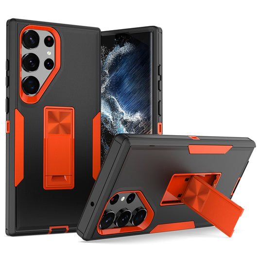 For Samsung Galaxy S23 Ultra Kickstand Drop-proof Cover PC+TPU Phone Case Support Magnetic Car Phone Holder