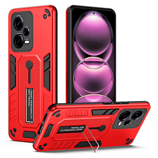 For Xiaomi Redmi Note 12 Pro 5G Phone Kickstand Case PC+TPU Protective Phone Cover