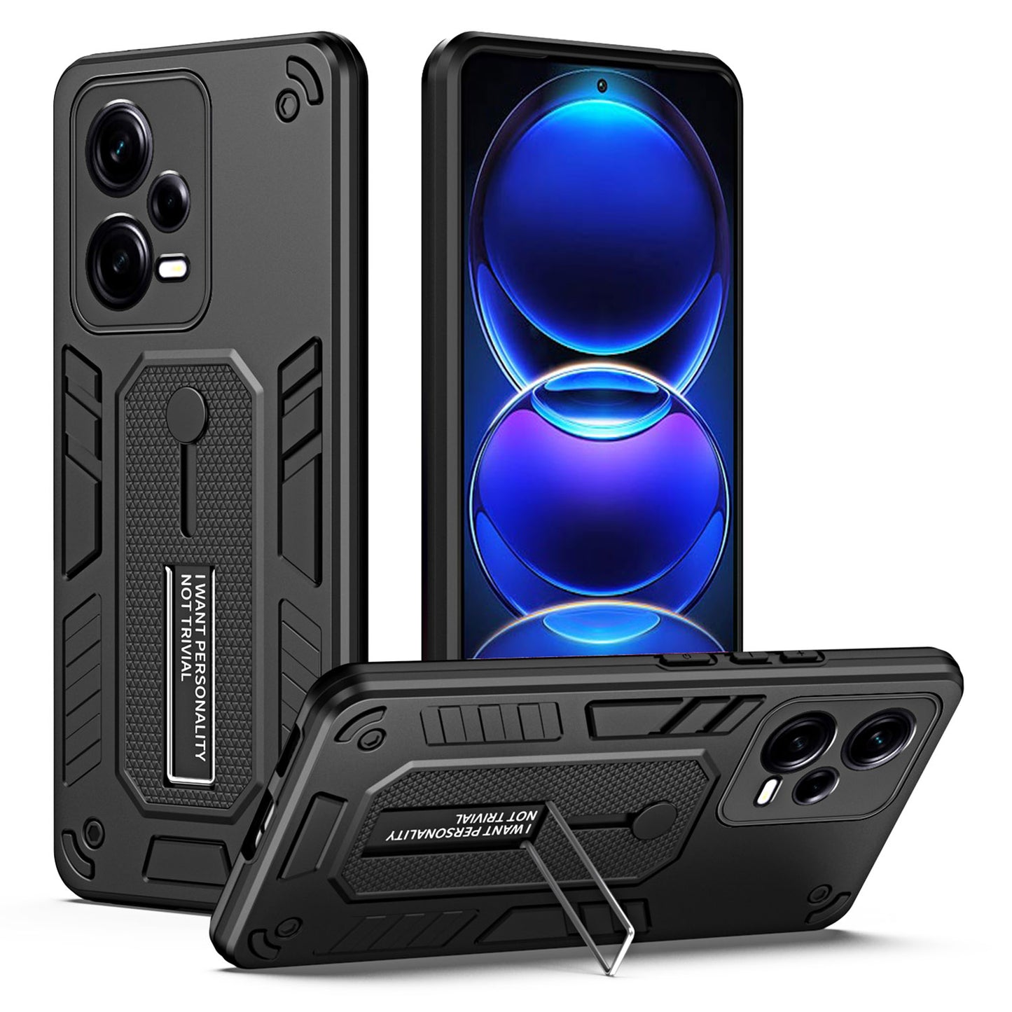 For Xiaomi Redmi Note 12 Pro+ 5G Phone Cover Kickstand PC+TPU Smartphone Phone Case