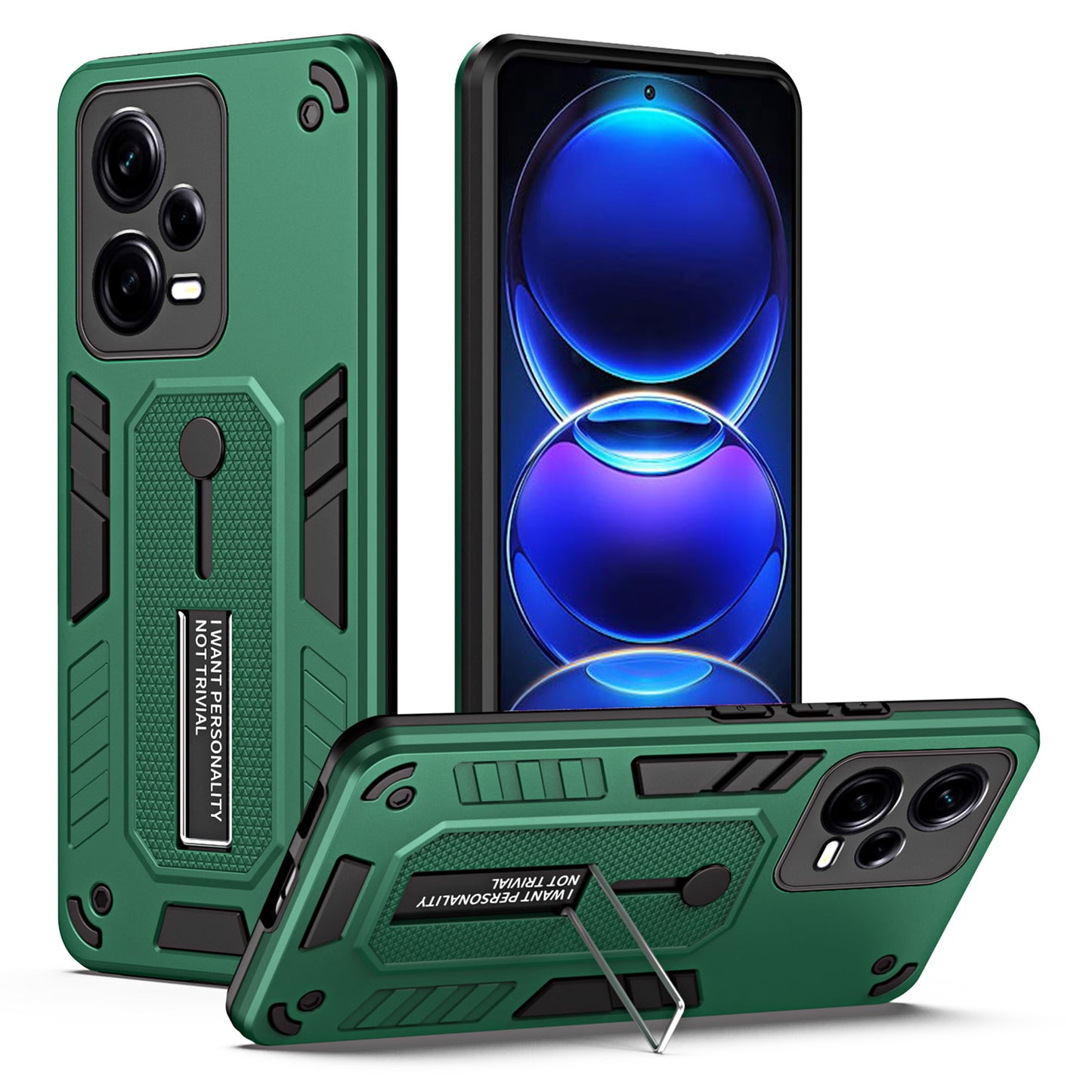 For Xiaomi Redmi Note 12 Pro+ 5G Phone Cover Kickstand PC+TPU Smartphone Phone Case