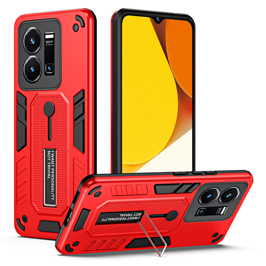 For vivo Y35 4G (2022) / Y22s 4G / Y22 4G Anti-drop Cell Phone Case PC+TPU Kickstand Phone Cover