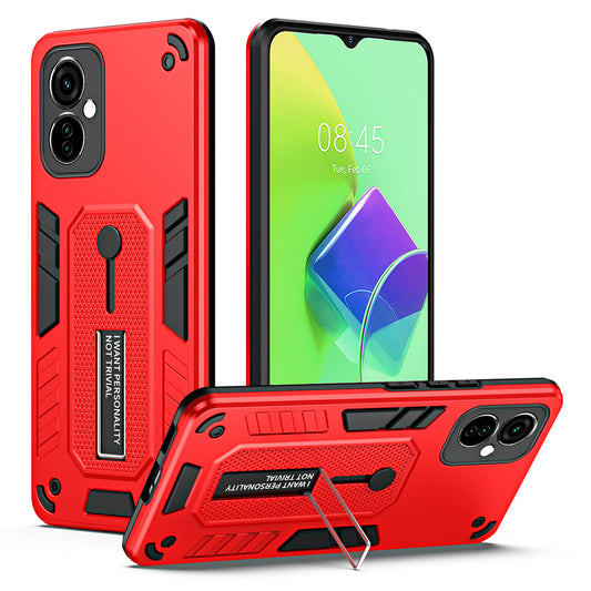 For Tecno Spark 9 Pro 4G PC+TPU Phone Case Metal Kickstand Mobile Phone Cover