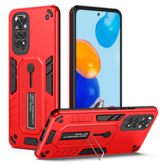 For Xiaomi Redmi Note 11 4G (Qualcomm) / Note 11S 4G Kickstand Phone Case PC + TPU Finger Ring Back Cover