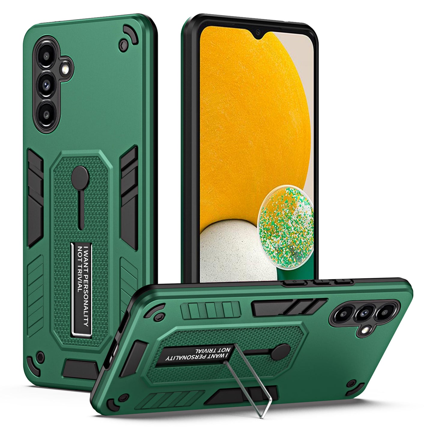 For Samsung Galaxy A13 5G Anti-scratch Phone Case TPU + PC Dual Layer Back Cover Kickstand