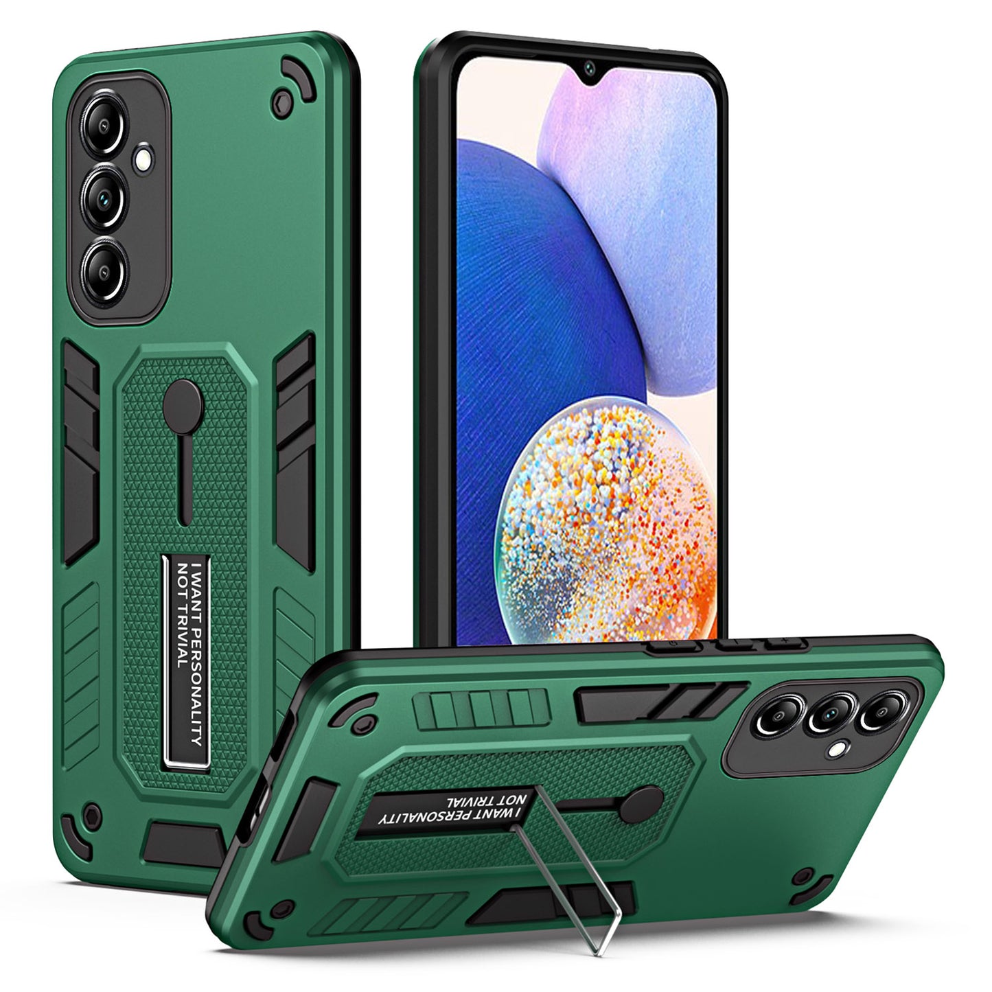 Phone Case For Samsung Galaxy A14 5G , Kickstand TPU + PC Dual Layer Protection Shockproof Phone Cover
