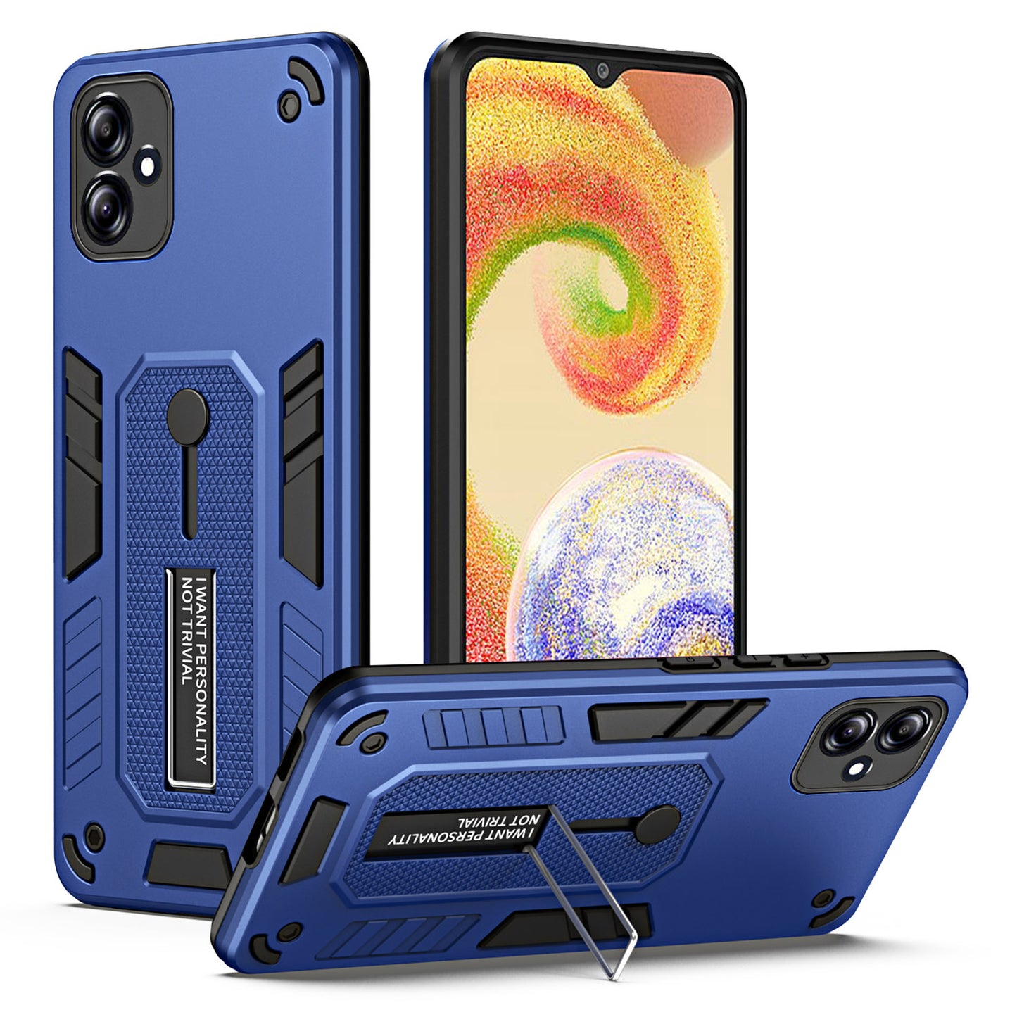 TPU + PC Phone Case for Samsung Galaxy A04 4G (164.4 x 76.3 x 9.1 mm) , Kickstand Protective Phone Cover