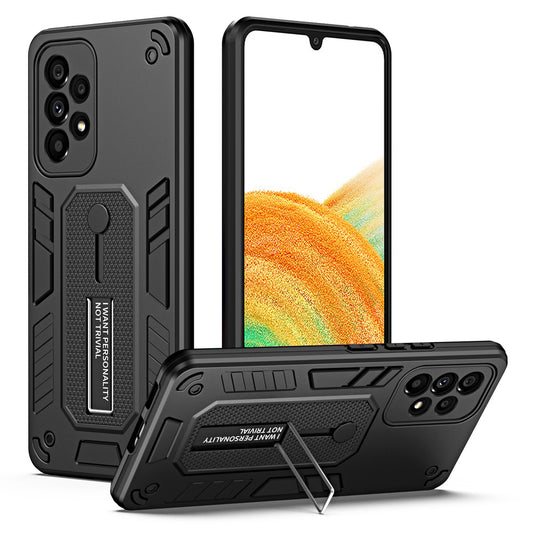 For Samsung Galaxy A33 5G Anti-scratch Phone Case with Finger Kickstand PC + TPU Kickstand Cell Phone Cover