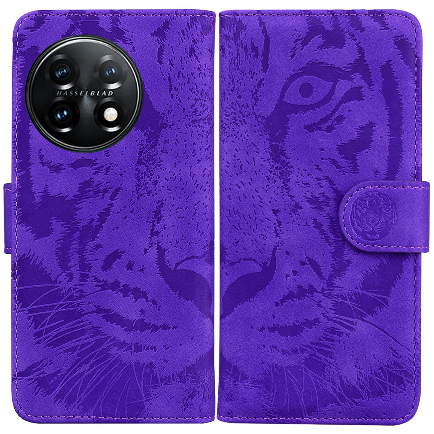 For OnePlus 11 5G Tiger Imprinted Cell Phone Cover PU Leather Wallet Stand Protective Phone Case