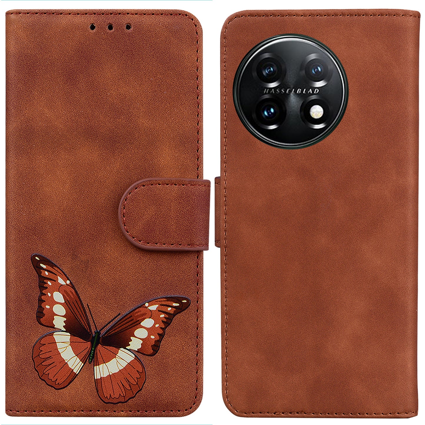 For OnePlus 11 5G Butterfly Printing Skin-friendly Flip Leather Wallet Cover Anti-drop Phone Case Stand